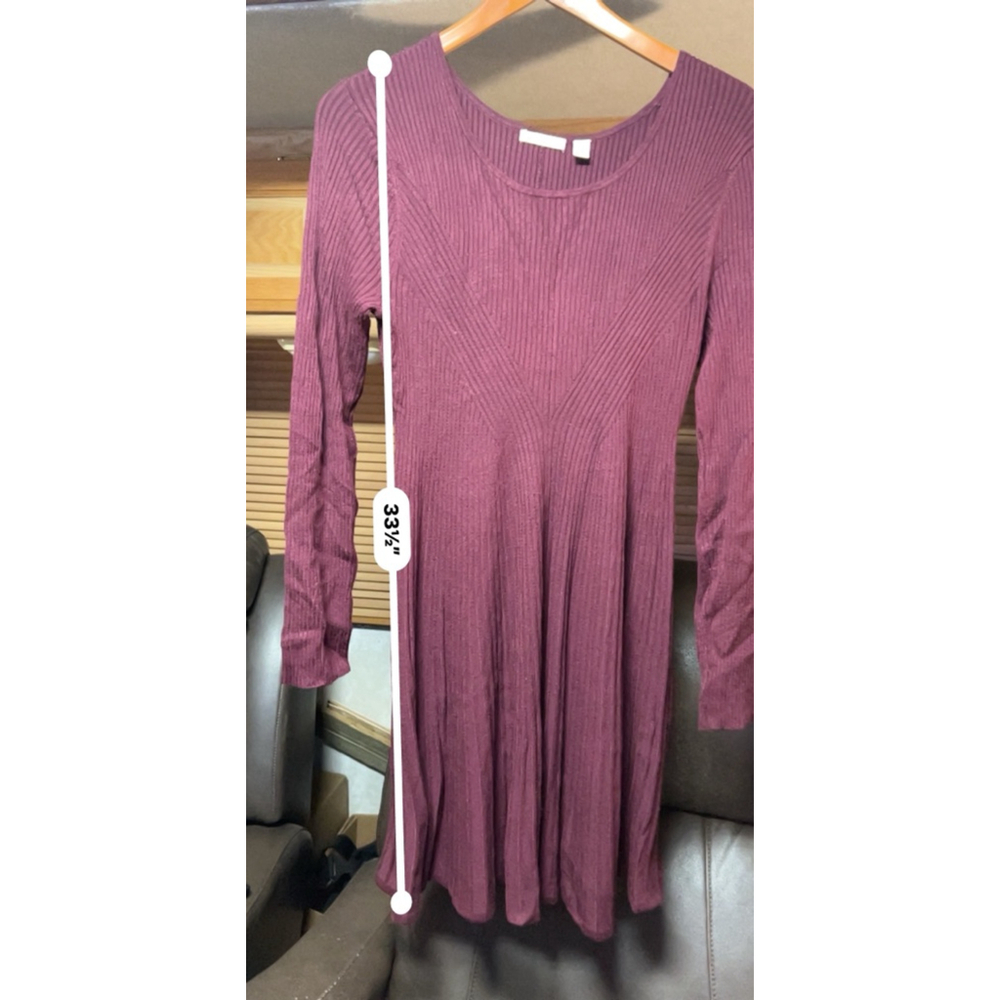 Cato Dress Women's Size Large Burgundy Long Sleeve - Picture 8 of 8